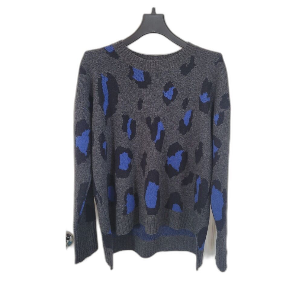 Athleta Cheetah Leopard Wool Cashmere Crew Sweater